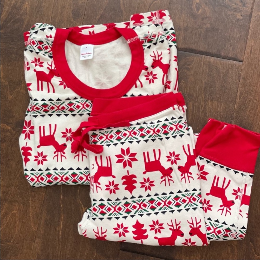 Hanna Andersson - Dear Deer - Womens Medium Long John Pajamas